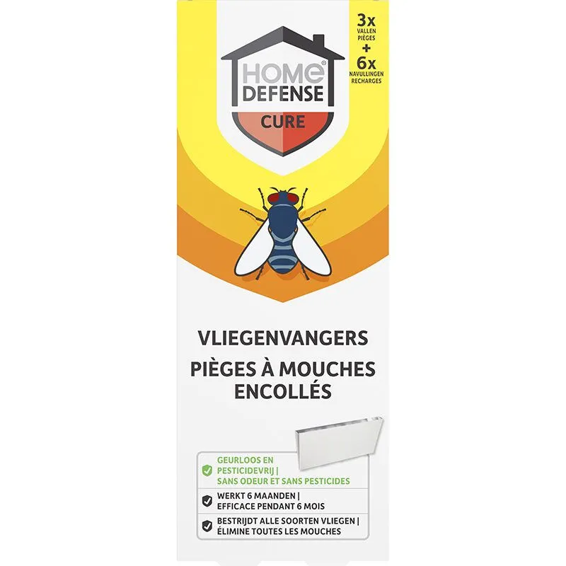 Home Defense Vliegenvangers 3 Vallen + 6 Navullingen (1 stuk)