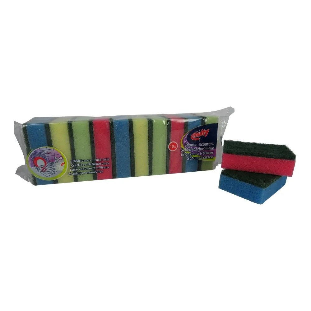 Multy Schuursponzen Gemengde Kleuren (10 stuks)