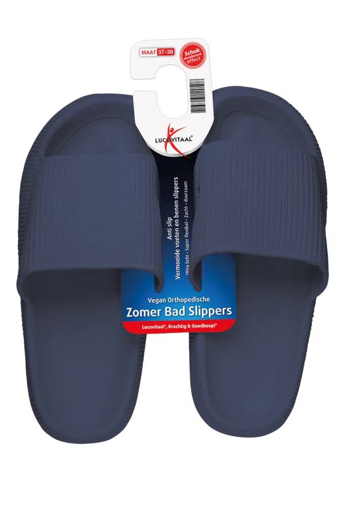 Zomer Badslipper 37-38 Donkerblauw (1 paar)