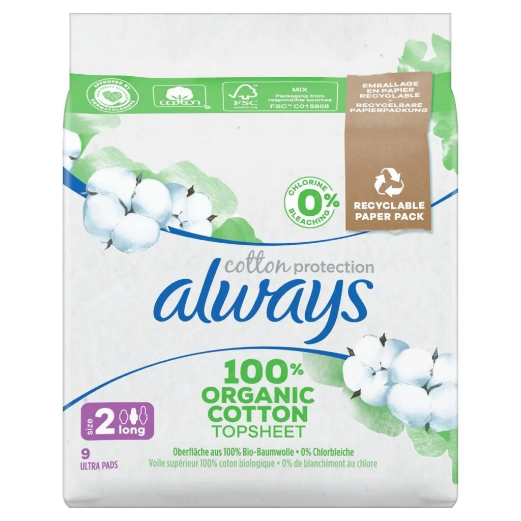 Always Cotton protection Size 2 Long (9 stuks)
