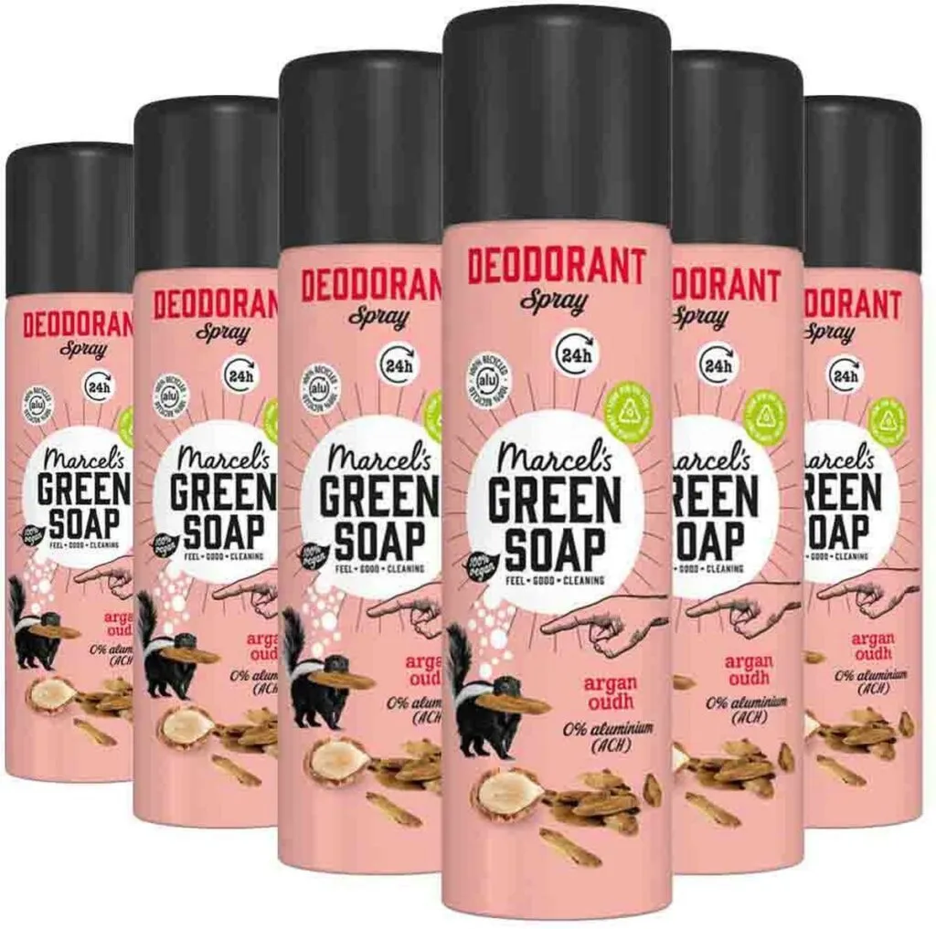 6x Marcel's Green Soap Deospray argan Oudh (150 ml)