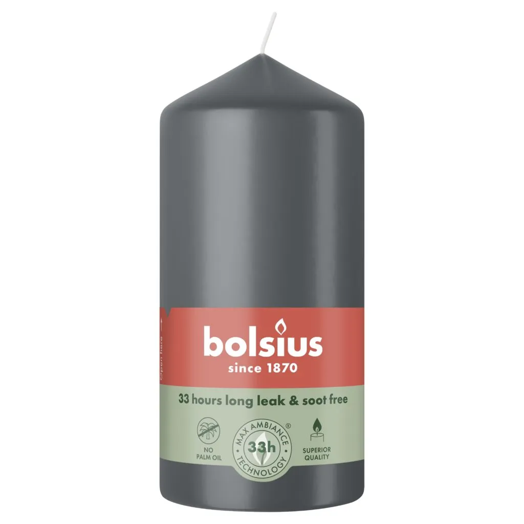 Bolsius Stompkaars 120/58 Stormy Grey (1 stuk)