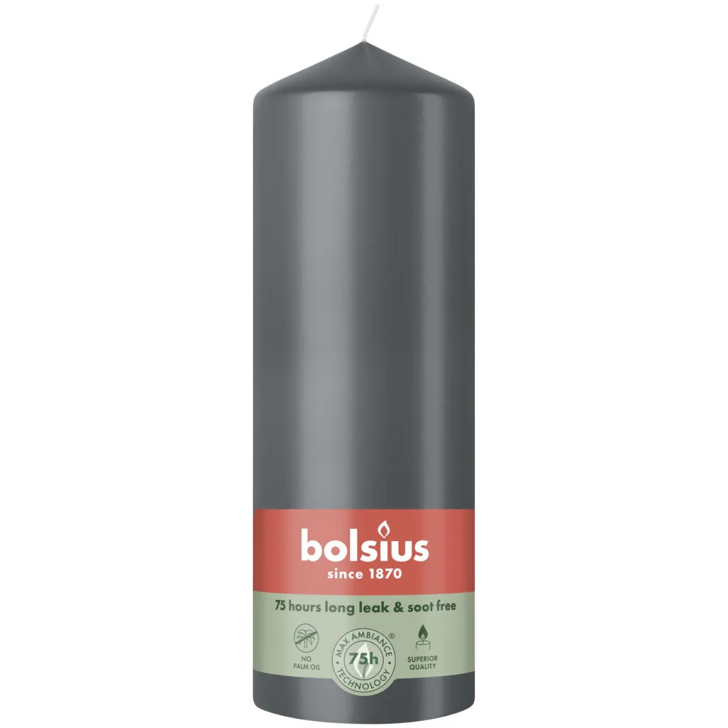 Bolsius Stompkaars 200/68 Stormy Grey (1 stuk)