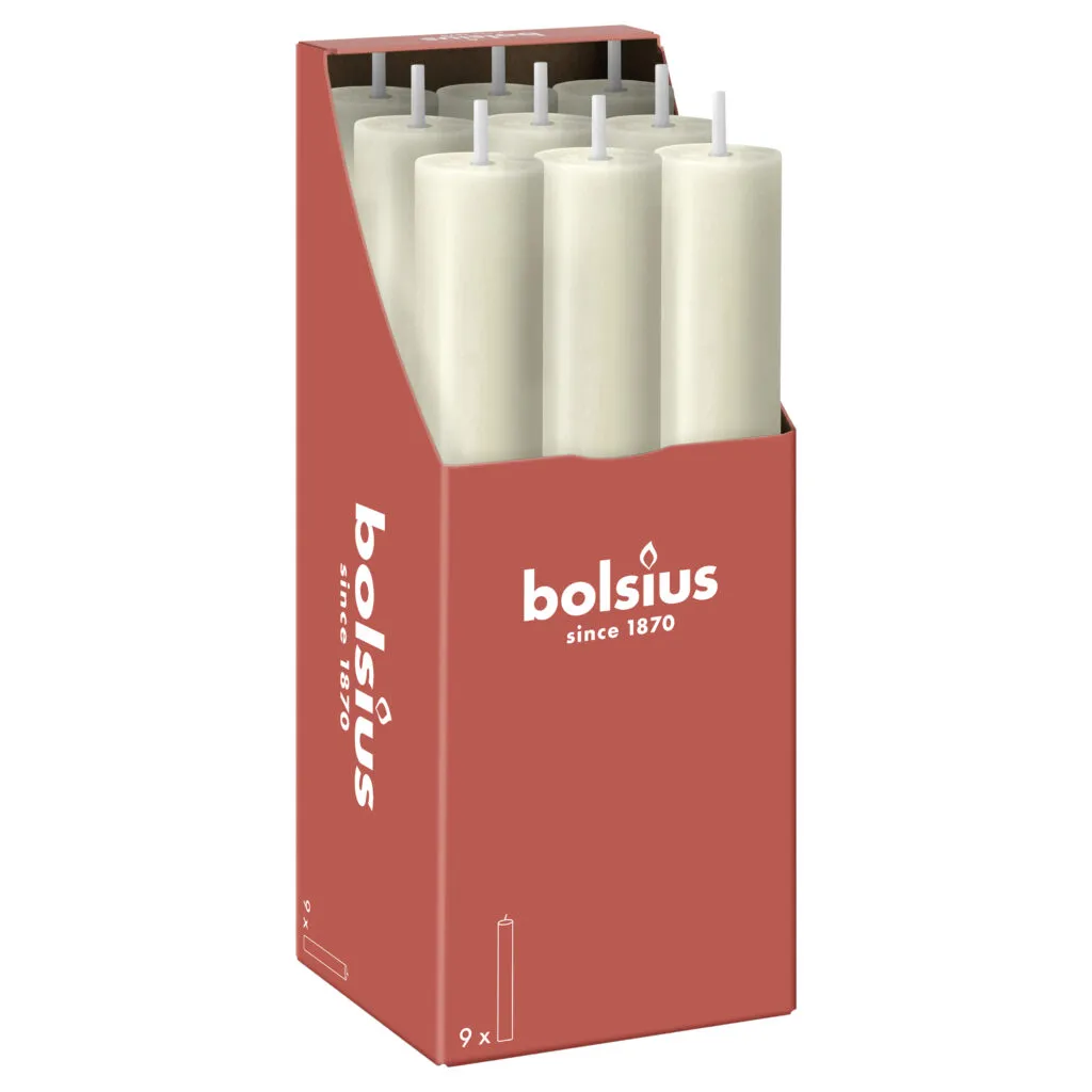 Bolsius Rustiek tafelkaars XL Soft Pearl (9 stuks)