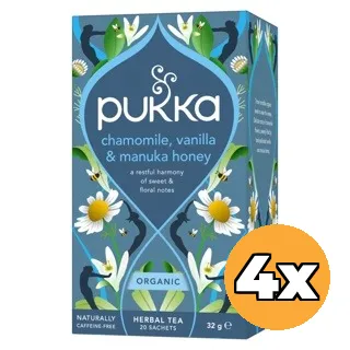 4x Pukka Chamomile Vanille/Manuka Honing Bio (20 zakjes)