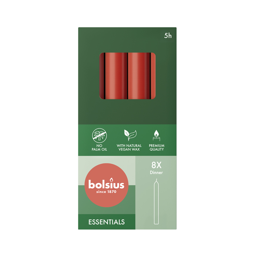 Bolsius Dinerkaarsen 170/20 Delicate Red (8 stuks)