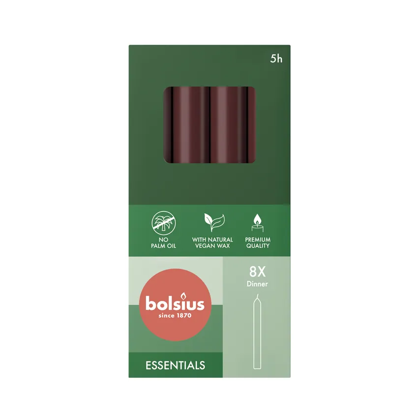 Bolsius Dinerkaarsen 170/20 Velvet Red (8 stuks)
