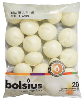 Bolsius Drijfkaarsen 30/45 Ivoor (20 stuks)