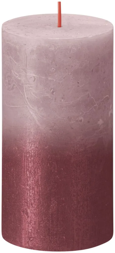 Bolsius Fading Metallic Rustiekkaars 130/68 Ash Rose + Red (1 stuk)