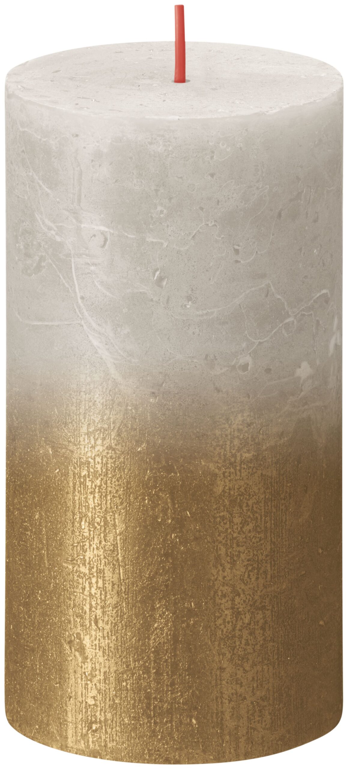 Bolsius Fading Metallic Rustiekkaars 130/68 Sandygrey + Gold (1 stuk)
