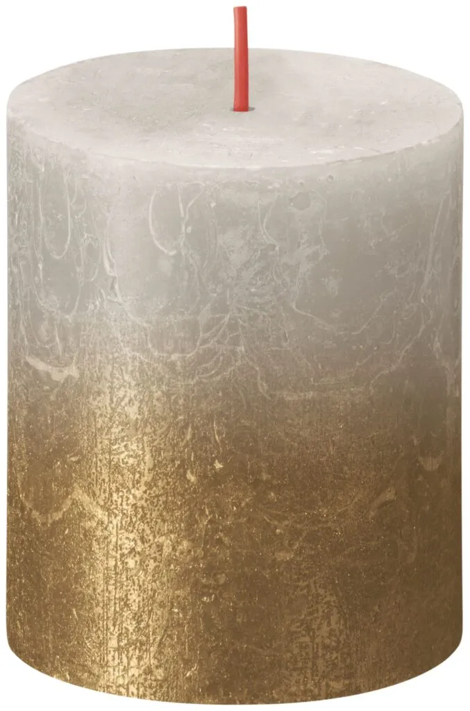 Bolsius Fading Metallic Rustiekkaars 80/68 Sandygrey + Gold (1 stuk)