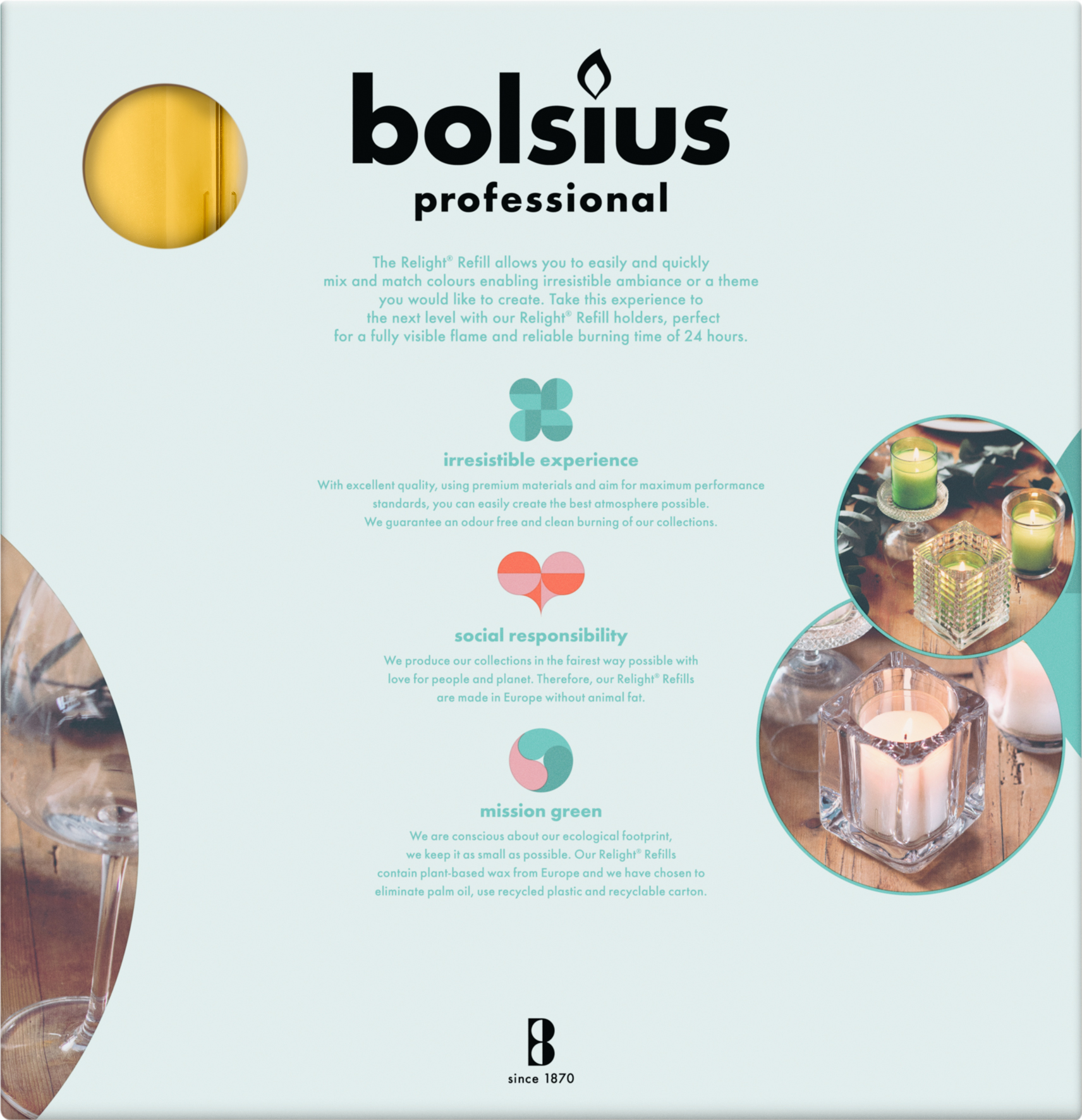 Bolsius Horeca Relight® Navullingen 64/52 Amber (100 stuks) - image 3
