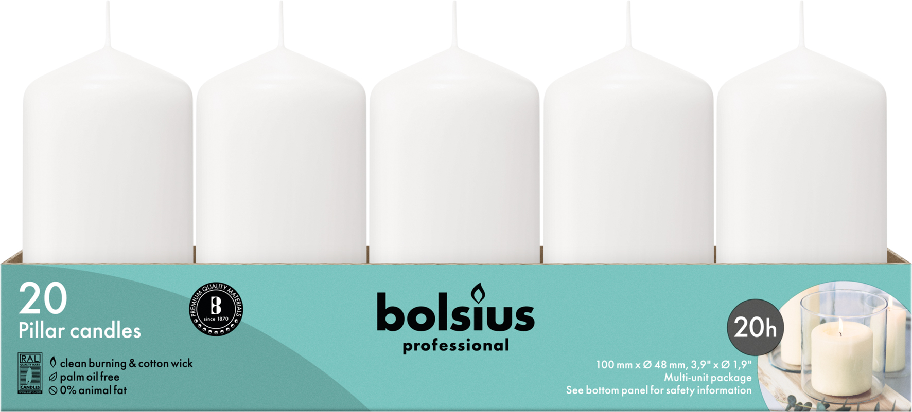 Bolsius Horeca Stompkaarsen 10/5 Wit (20 stuks) - image 2