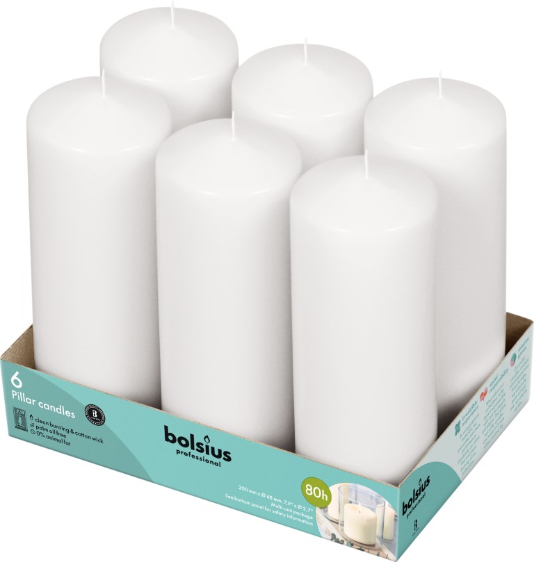 Bolsius Horeca Stompkaarsen 20/7 Wit (6 stuks)