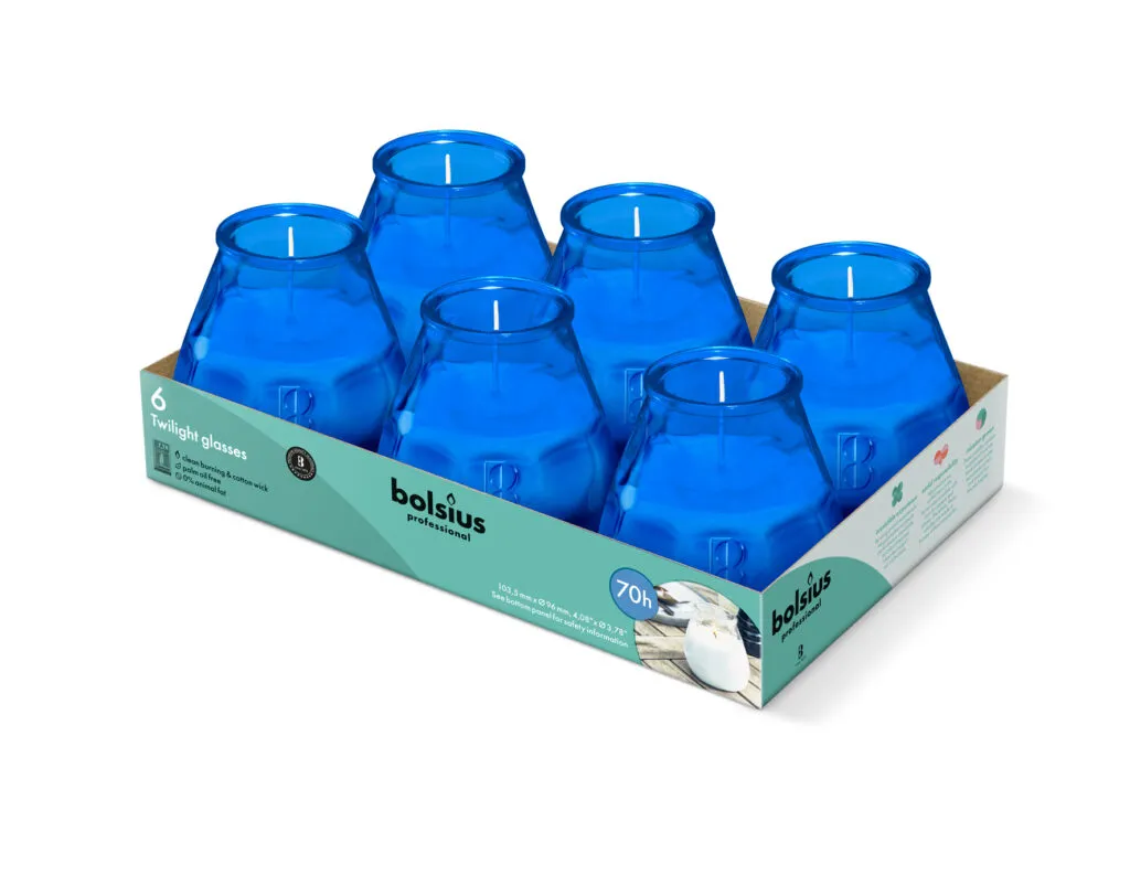 Bolsius Horeca Twilight 104/99 Blauw (6 stuks)