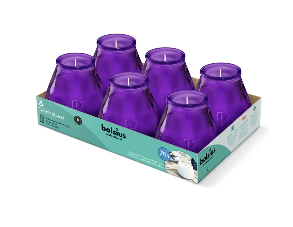 Bolsius Horeca Twilight 104/99 Paars (6 stuks)