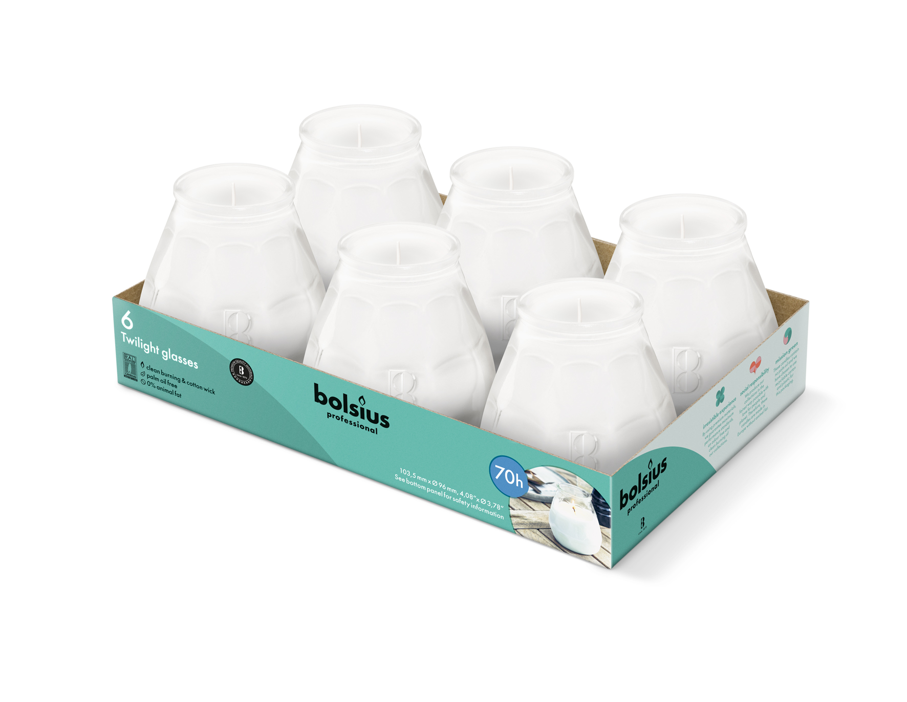 Bolsius Horeca Twilight 104/99 Wit (6 stuks)