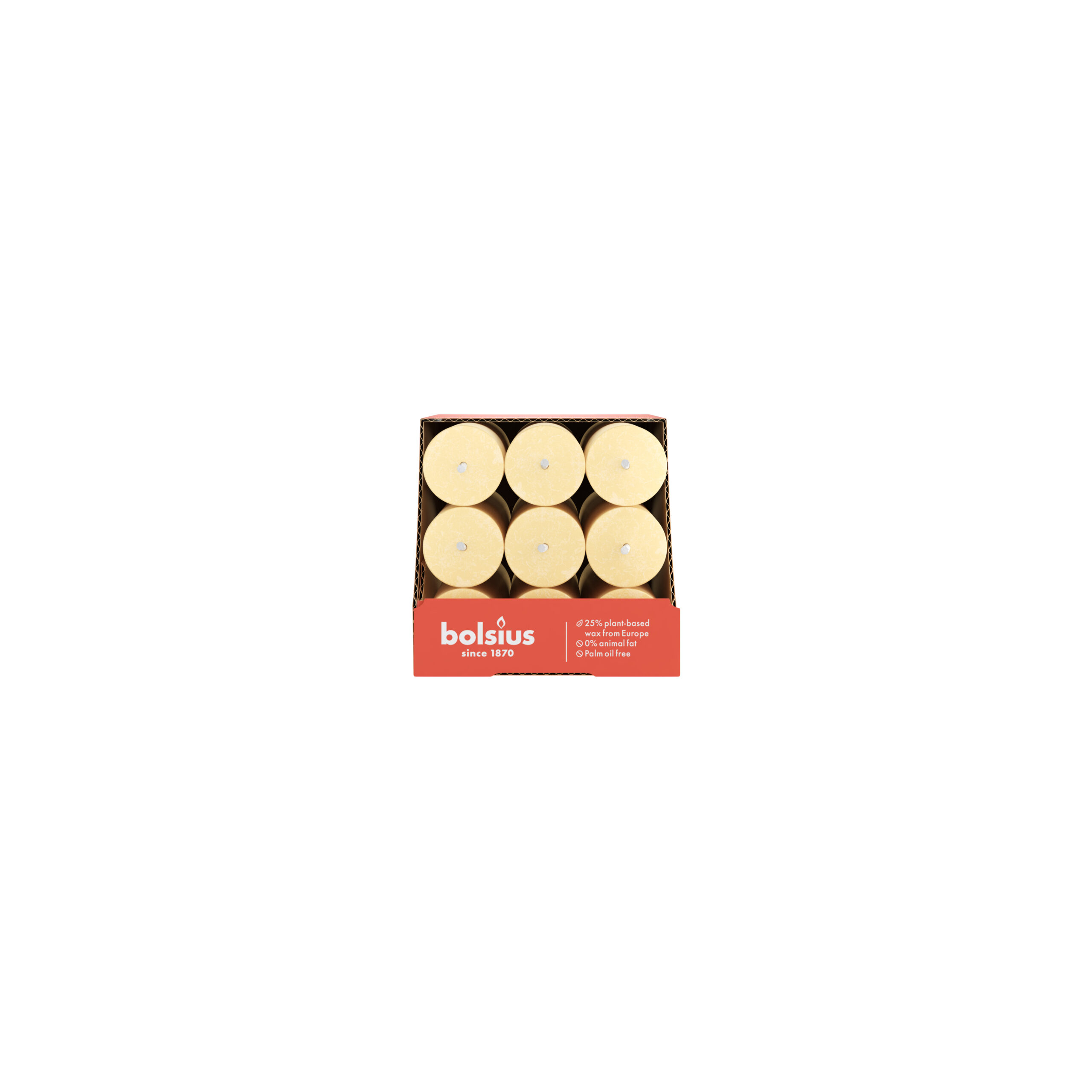 Bolsius Rustieke Tafelkaars 270/23 Honeycomb Yellow (9 stuks)
