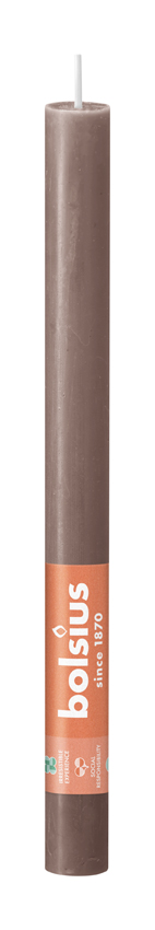 Bolsius Rustieke Tafelkaars 270/23 Rustic Taupe (9 stuks)