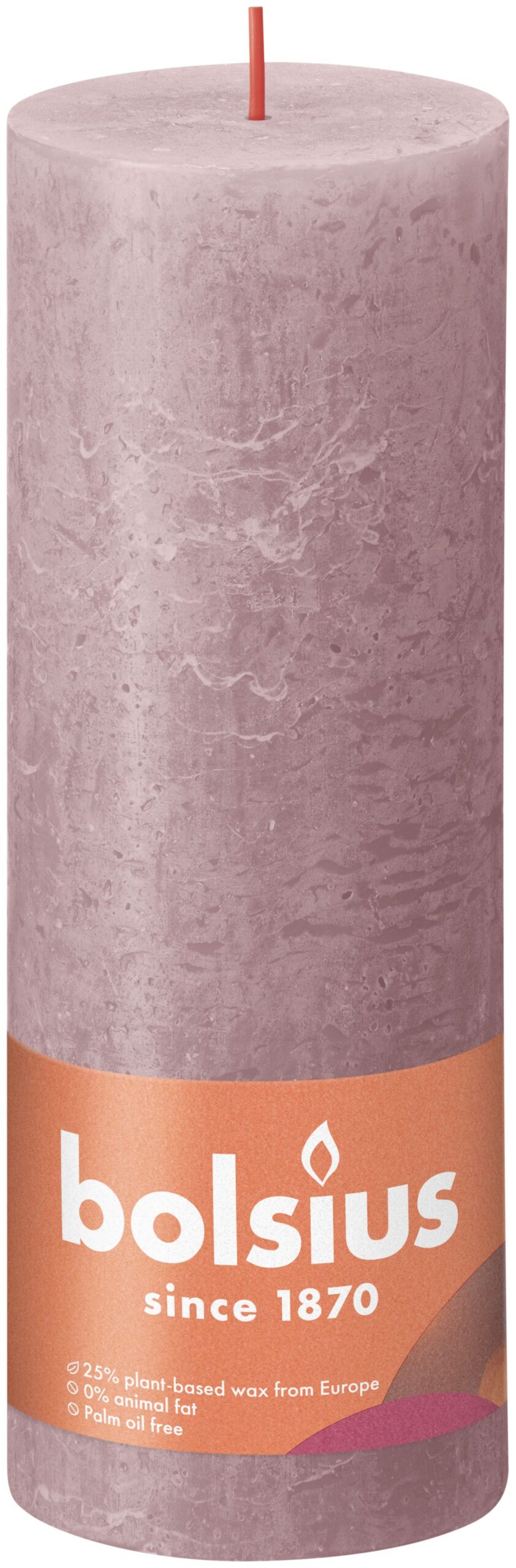 Bolsius Rustiekkaars 190/68 Ash Rose (1 stuk)
