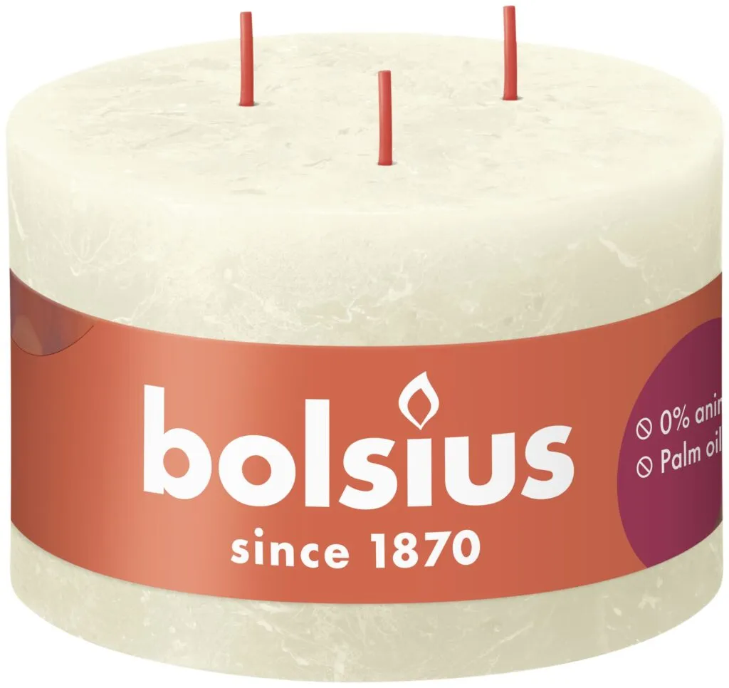 Bolsius Rustiekkaars 3 Lont 90/140 Soft Pearl (1 stuk)