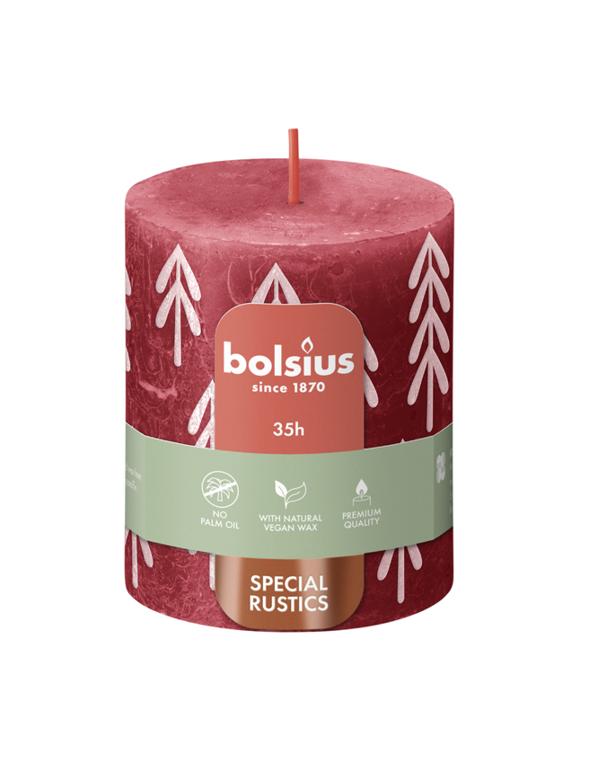 Bolsius Silhouette Rustiekkaars 80/68 Delicate Red (1 stuk)