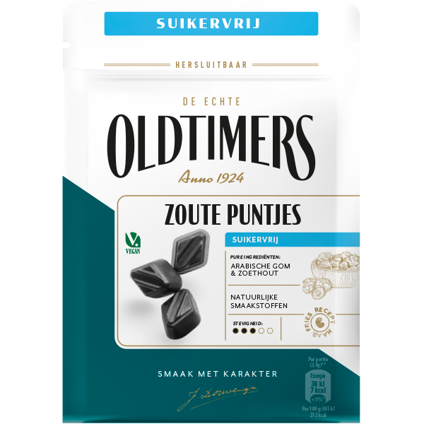 Autodrop Oldtimers Zoute Puntjes Suikervrij (100 gr)