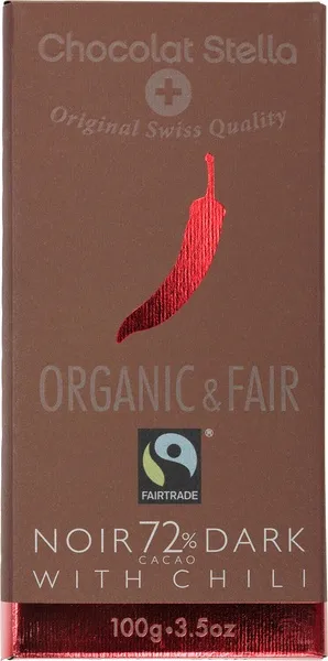 Chocolat Stella Chocolate-Bar Dark 72% Chili (100 gr)