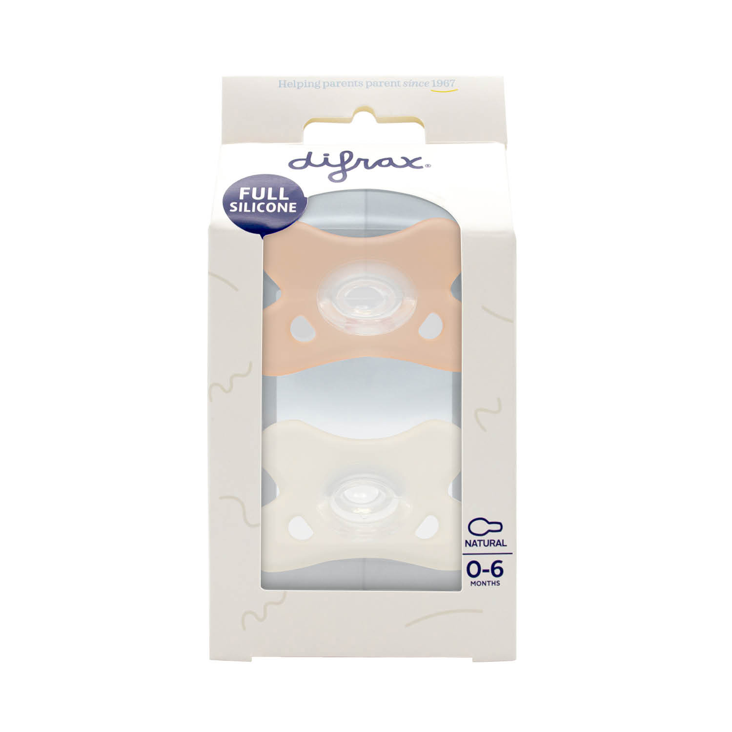 Difrax Fopspeen Natural 0-6 maand Siliconen Blossom (2 stuk)