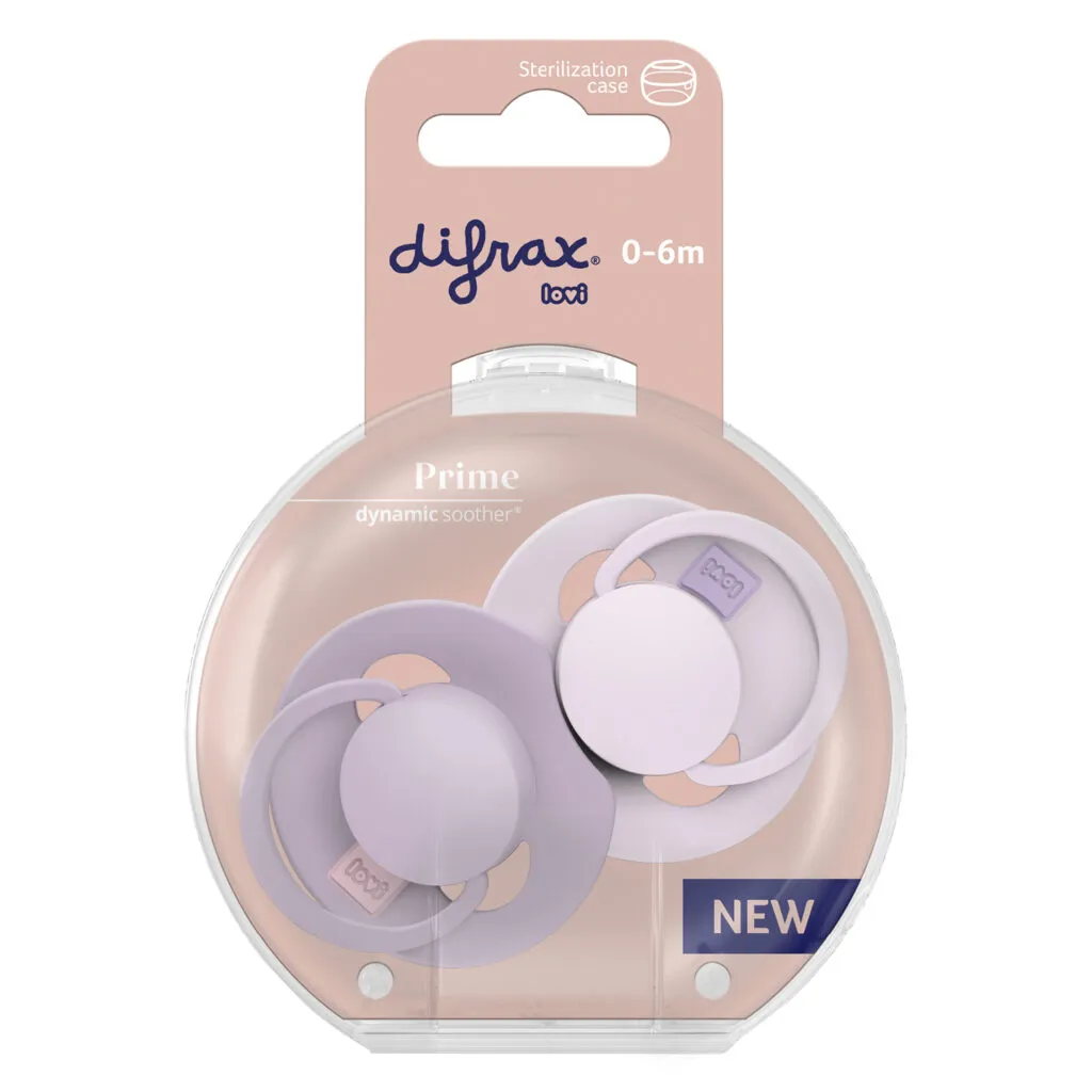 Difrax Lovi Fopspeen 0-6 maand Lilac (2 stuk)