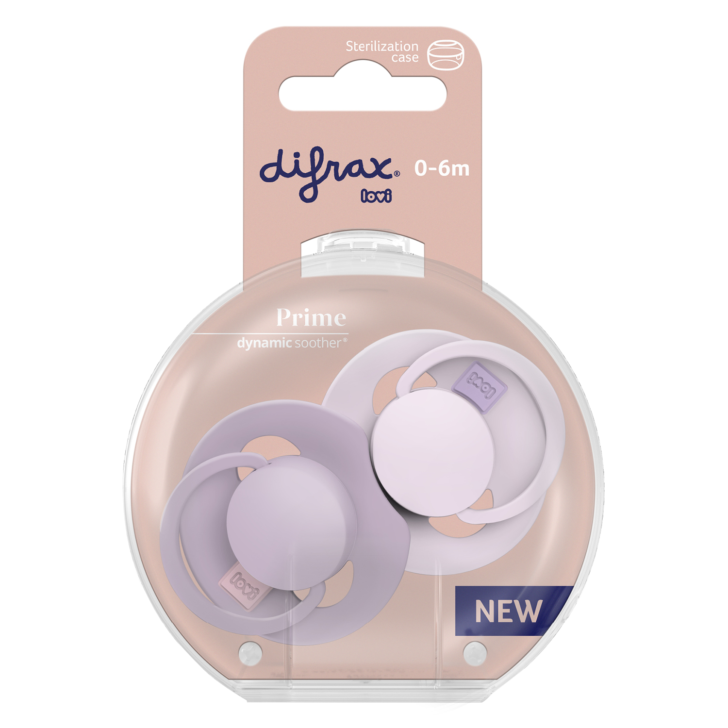 Difrax Lovi Fopspeen 0-6 maand Lilac (2 stuk)