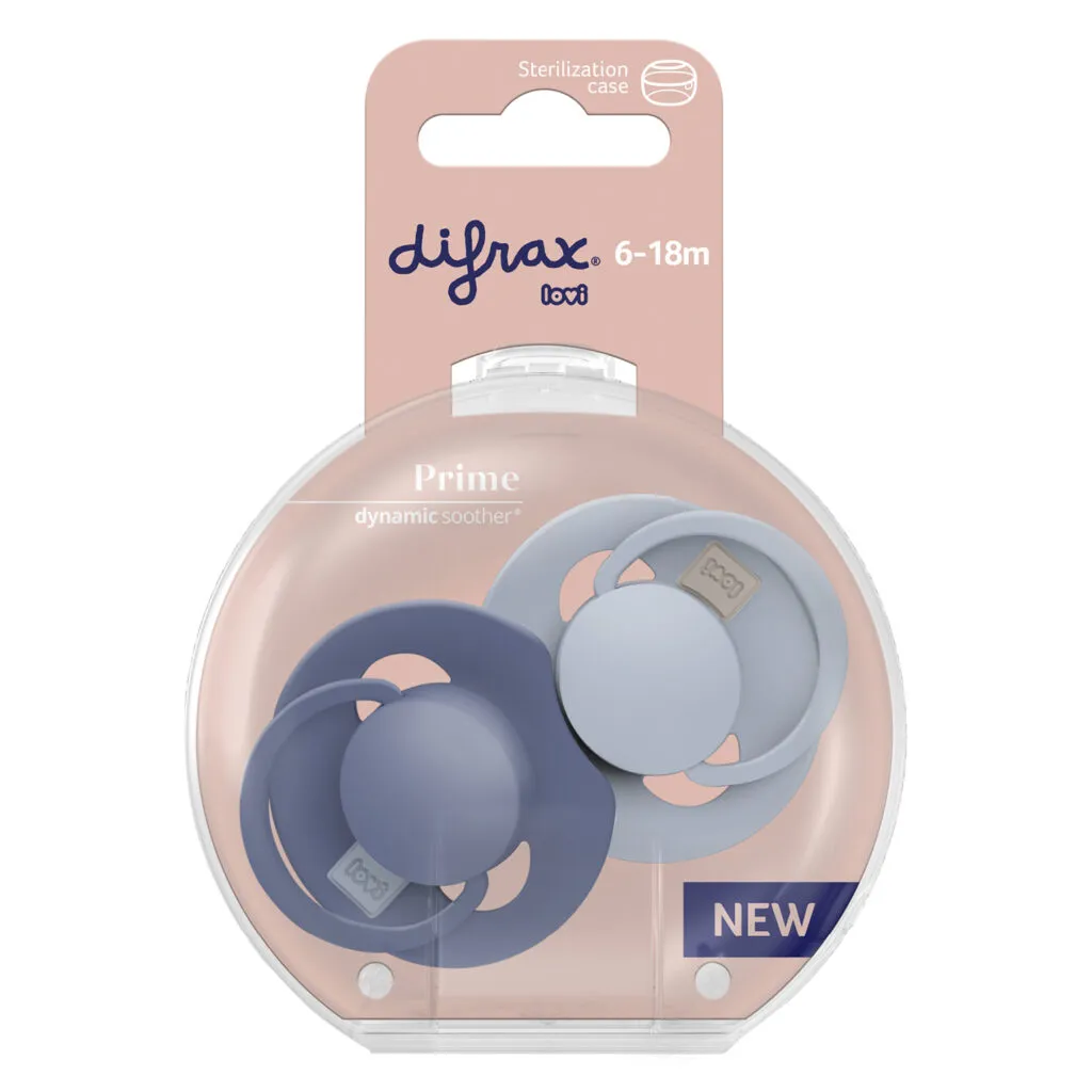 Difrax Lovi Fopspeen 6-18 maand Blue/ Baby Blue (2 stuk)