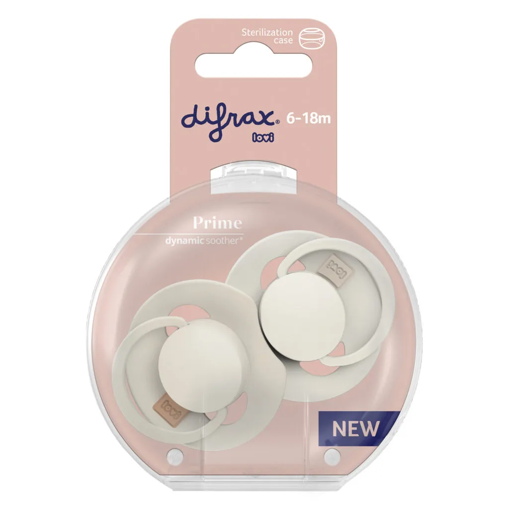 Difrax Lovi Fopspeen 6-18 maand Ivory/Coconut (2 stuk)