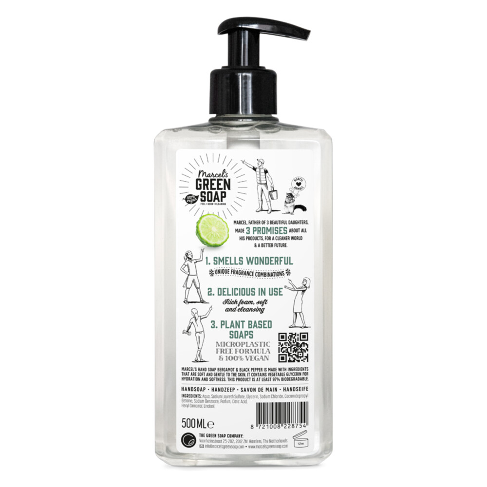 Marcel's Green Soap Handzeep Bergamot & Black Pepper (500 ml)