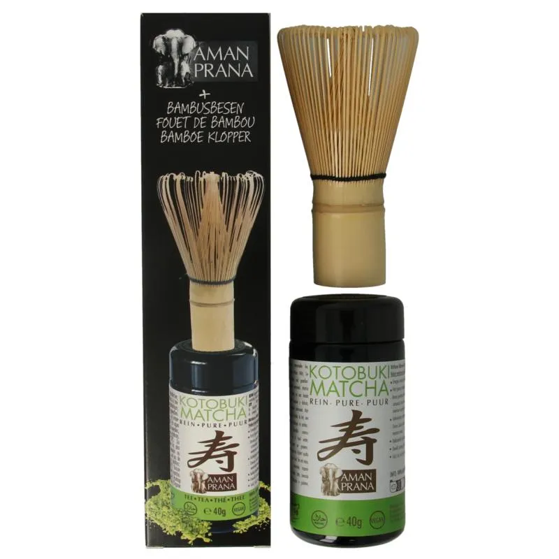 Amanprana Kotobuki Matcha + Bamboe Klopper Bio (40 gr)