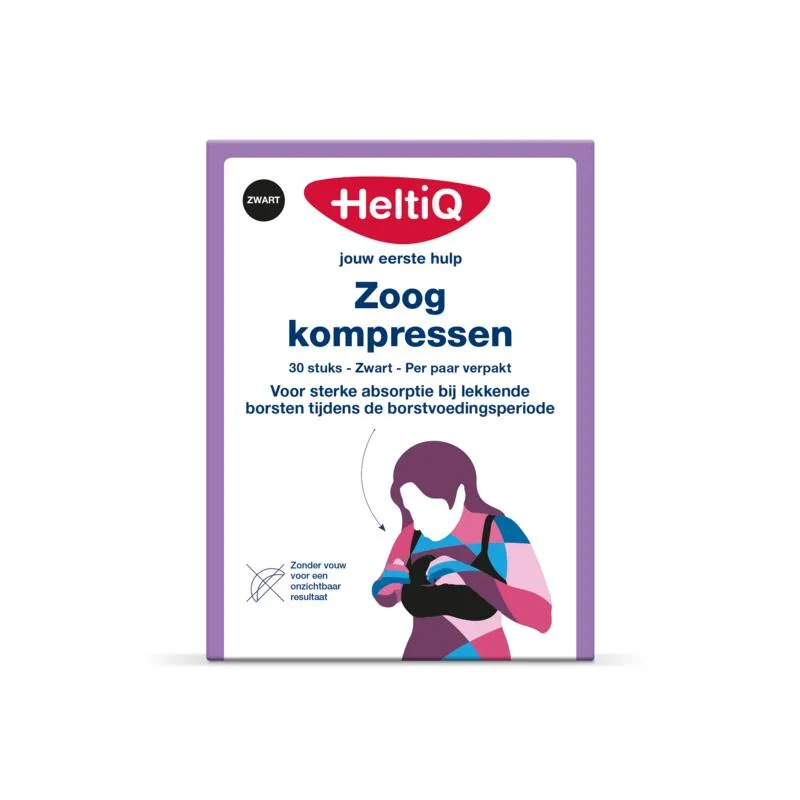 Heltiq Zoogkompressen Zwart (30 stuks)