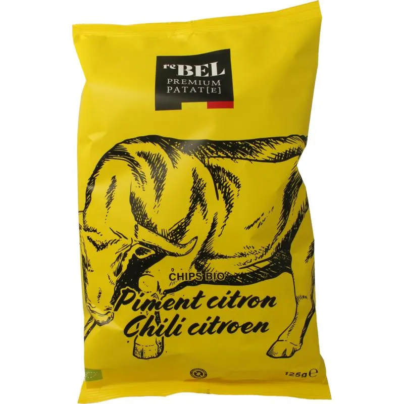 Rebel Aardappelchips Chili Lemon Bio (125 gr)