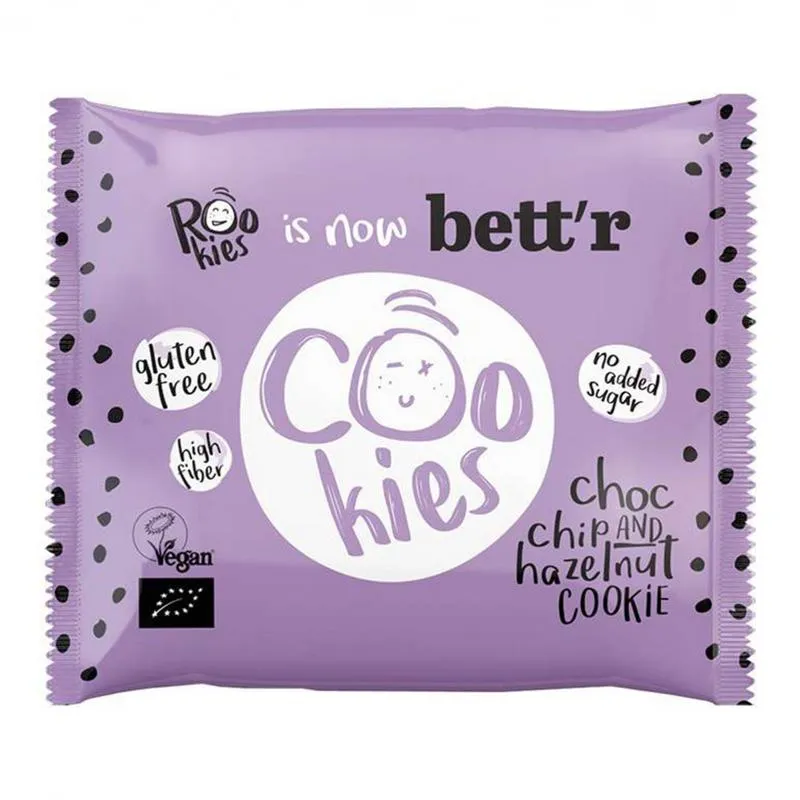 Rookies Cookie Choc Chip & Hazelnut Glutenvrij Bio (40 gr)
