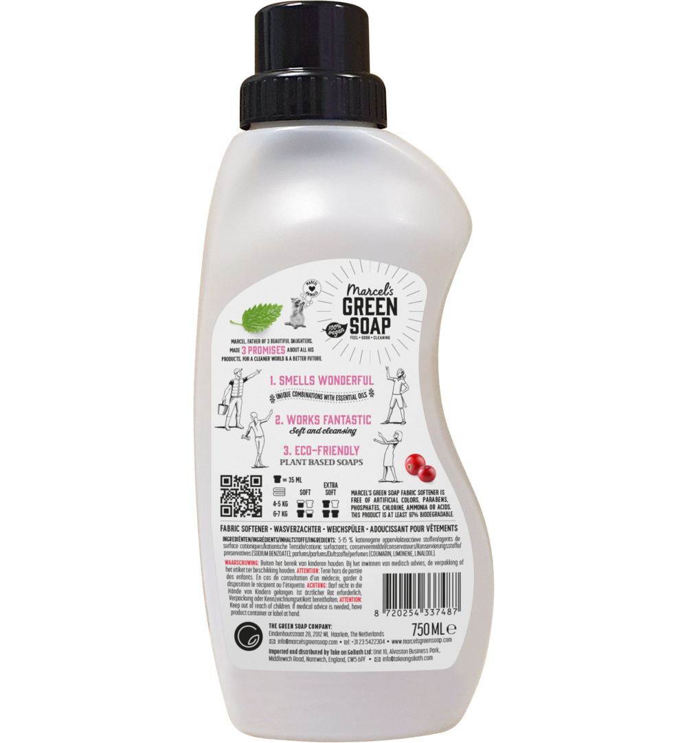 Marcel's Green Soap Wasverzachter Patchouli & Cranberry (750 ml)