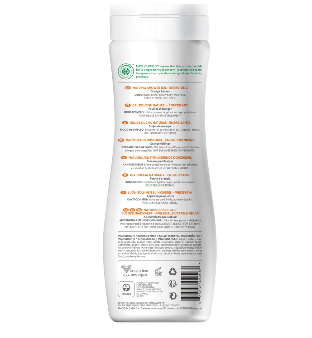 Attitude Super Leaves Body wash stimulerend (473 ml)