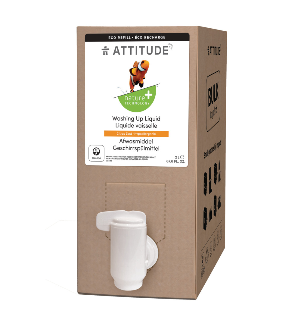 Attitude Nature+ Bulk2Go Afwasmiddel Citrus Zest (2000 ml)