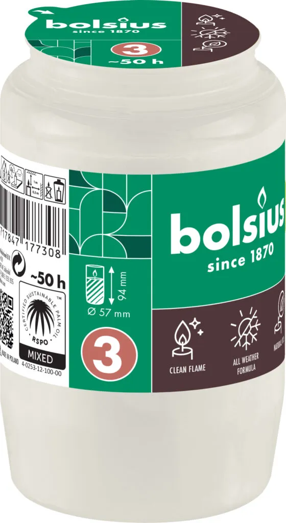Bolsius Herdenkingslicht compo nr 3 Transparant (1 stuk)