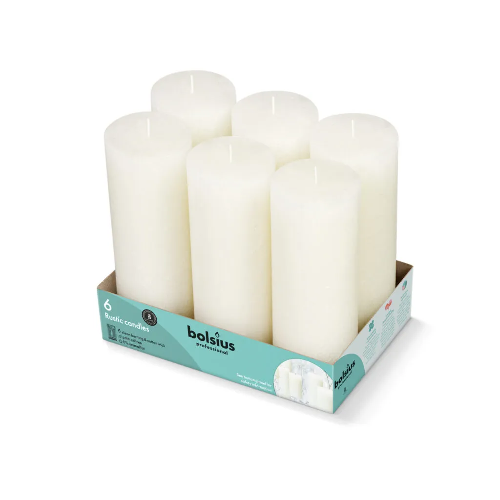 Bolsius Stompkaars Rustiek Tray 6  Zacht Paarl (1 stuk)