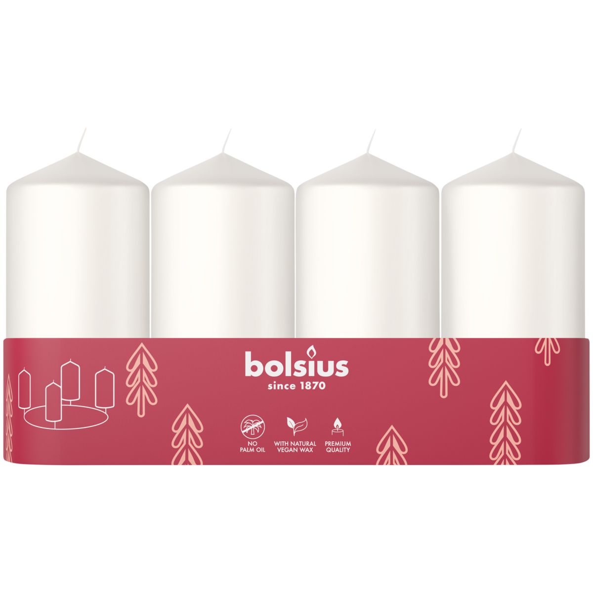Bolsius Stompkaars 100/48 Tray 4 Cloudy White (1 stuk)