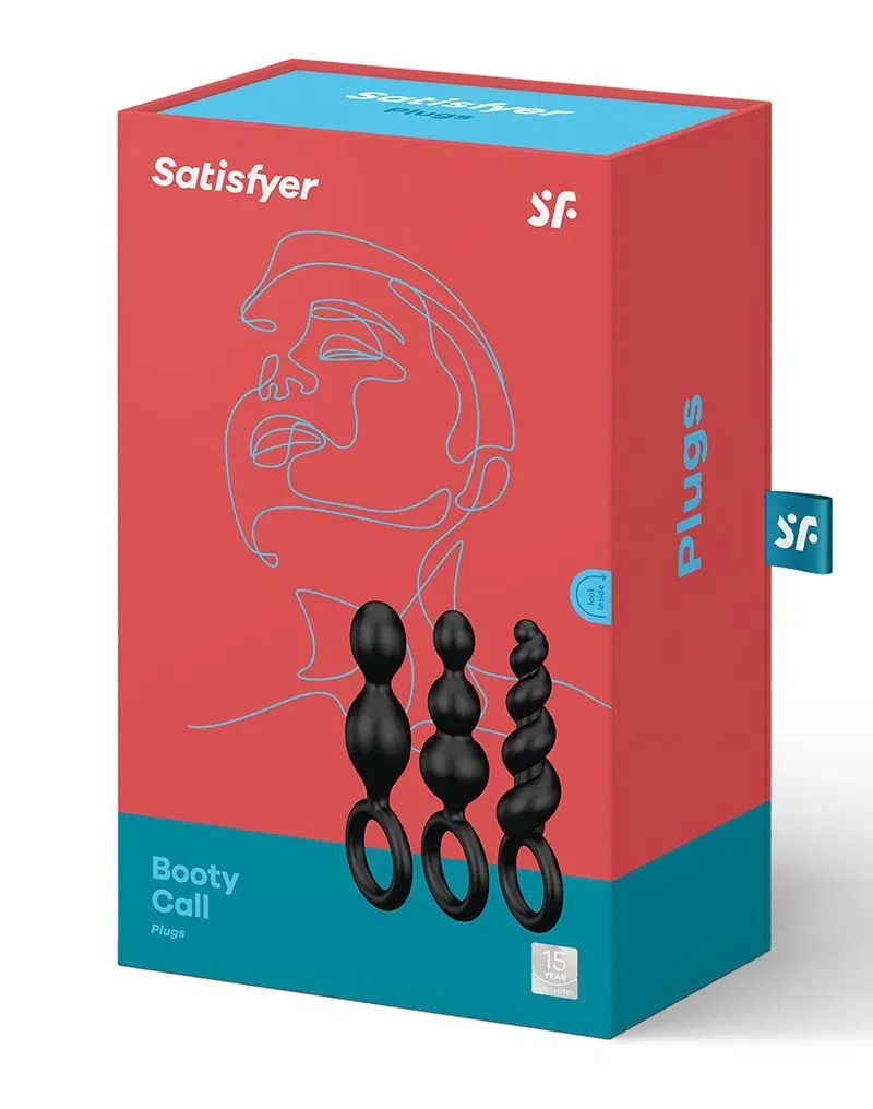 Satisfyer Booty Call Plugs Set Of 3 - Black (1 set)