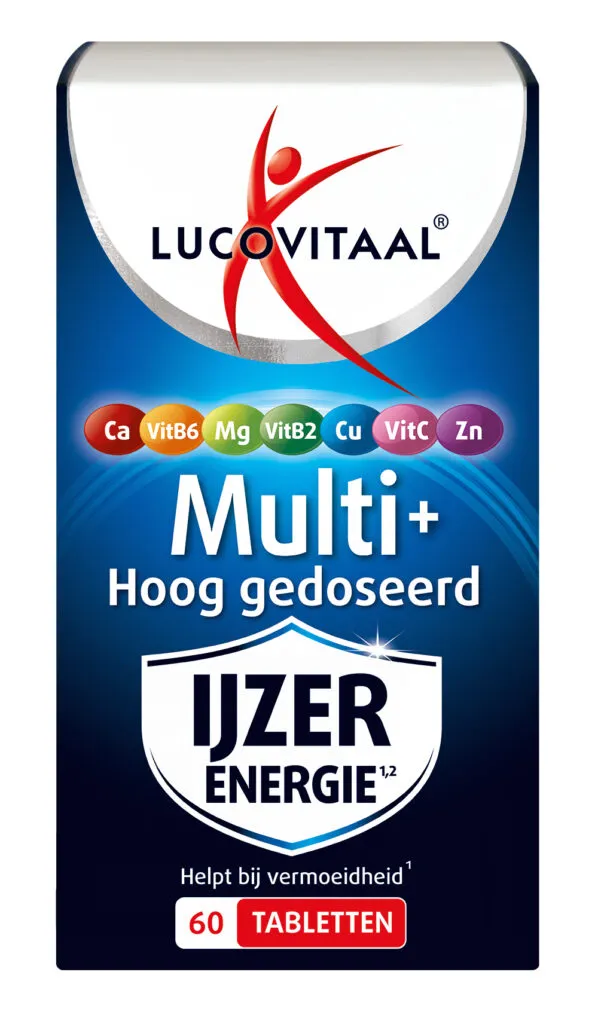 Lucovitaal Multi+ IJzer Energie Hoog gedoceerd (60 tabletten)