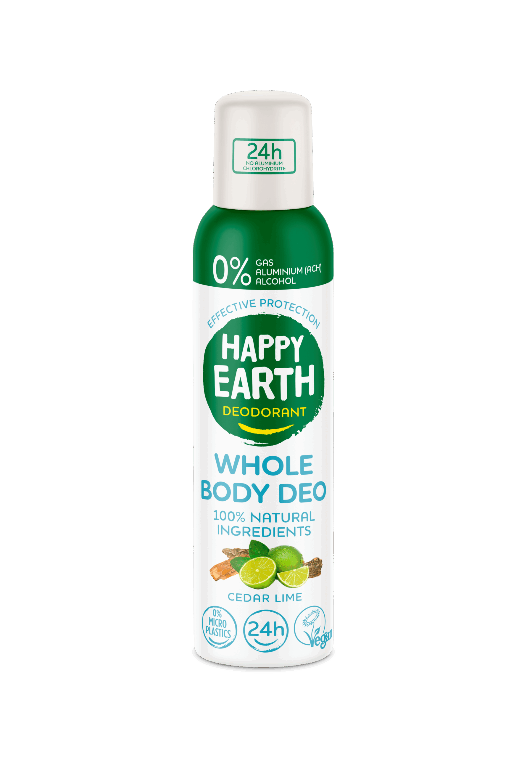 Happy Earth 100% Natural Whole Body Deo Spray Cedar & Lime (100 ml)