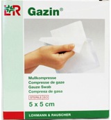 Gazin Gaaskompres 5 x 5 cm steriel  (5 x 2 stuks)