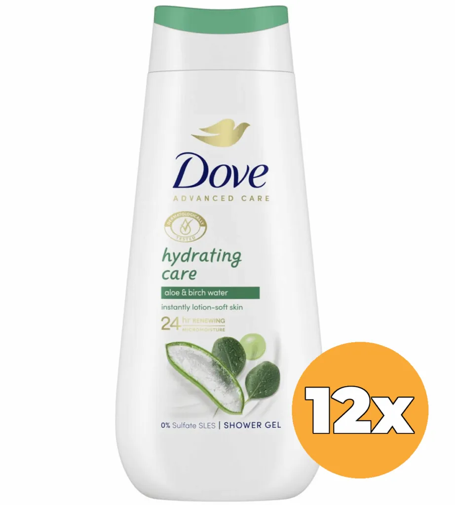 12x Dove Shower advanced hydrating (225 ml)