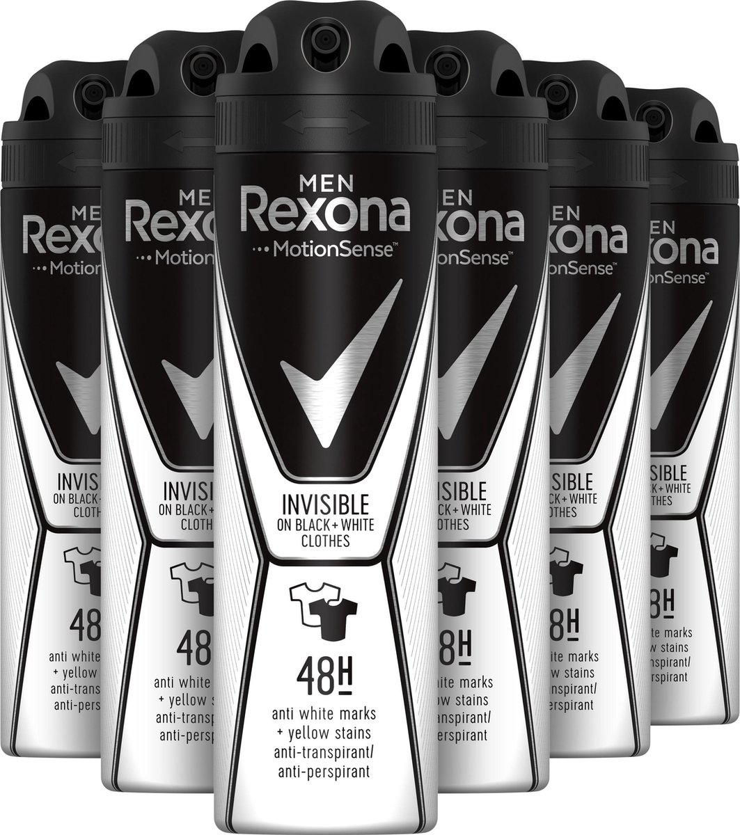 6x Rexona Deodorant spray men invisible (150 ml)